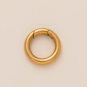 Polished 18K gold plated stainless steel spring ring clasp for jewelry making