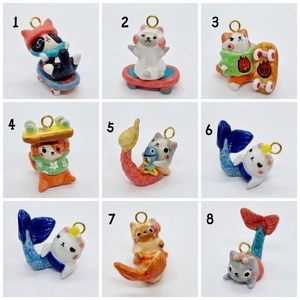 Vintage Kupfer Cartoon Katze Anhänger Halskette Emaille Tier Meerjungfrau Skateboard Katze Schmuck Geschenk Damen Vergoldete Halskette