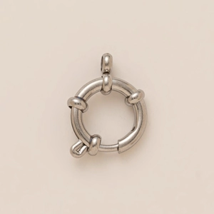 Silver stainless steel spring ring nautical clasp for DIY jewelry making