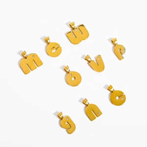 Goldene Buchstabenanhänger mit Zirkon-Inlay, minimalistischer DIY-Schmuck für Damen