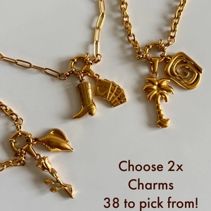 Vintage Edelstahl DIY Charm Halskette Für Damen Herren Gold Überzogene Büroklammer-Kette Künstliche Perle Kreuz Schmuck