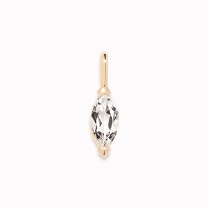 Elegante marquise-geslepen zirkoon hanger met vergulde roestvrijstalen zetting voor dames