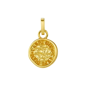 Collana con ciondolo a moneta d'oro vintage con incisione Carpe Diem e trama irregolare