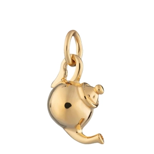 Pendentif théière en acier inoxydable plaqué or 18K poli pour collier de femme