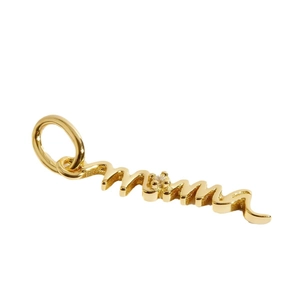 Gepolijste 18K vergulde roestvrijstalen Mama letter hanger ketting met zirkoon