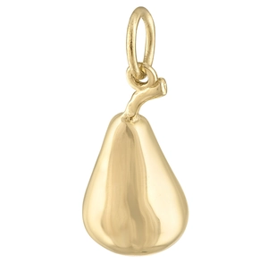 Polished 18K gold vacuum-plated stainless steel pear-shaped pendant with bail detail