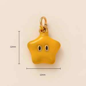 DIY yellow star pendant in 18K gold plated stainless steel with 12mm size