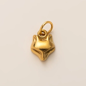 Gouden vossenkop hanger van 18K vacuüm verguld roestvrij staal voor DIY sieraden