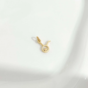 Golden Taurus zodiac pendant with star detail on a double-layer titanium steel necklace