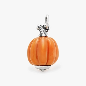 Pendentif citrouille en acier titane et émail orange brillant pour bijoux DIY d'Halloween