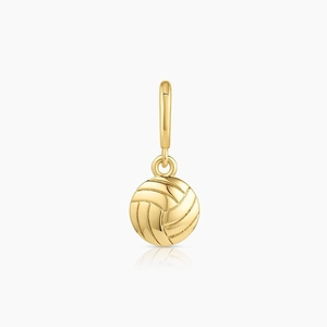 Polierter goldener Volleyball-Anhänger aus Titanstahl mit realistischen Nahtdetails