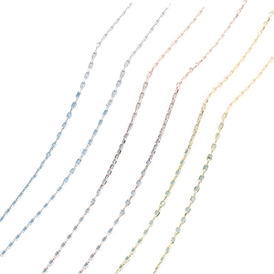 Collares de cadena fina de acero inoxidable ajustables en plata, oro rosa y oro