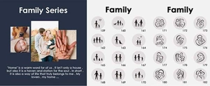 Individuelle Familiensilhouetten-Symbole für Gravuren auf vergoldeten 9-mm-Rundanhängern