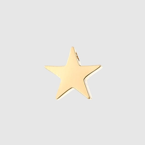 Polierter goldener Stern-Anhänger aus Edelstahl mit einer glänzenden Metalloberfläche