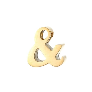 Polished gold ampersand charm pendant made of stainless steel for DIY jewelry making
