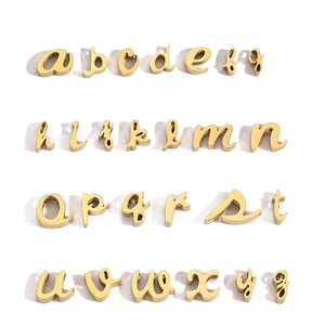 316 Stainless Steel Lowercase Alphabet Charms Mirror Polished Letter Pendants For DIY Jewelry Making Women Necklace Bracelet