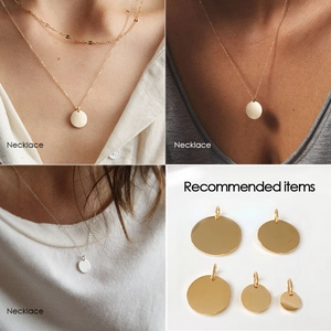 Ciondolo tondo minimalista in acciaio inossidabile oro e argento con finitura lucida