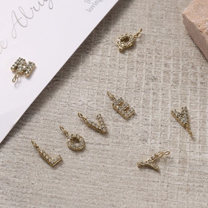 Stainless Steel Pave Rhinestone A-Z Letter Pendant For DIY Jewelry Making Gold Silver Alphabet Charm For Necklace Bracelet