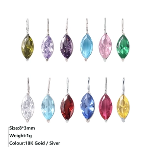 Collection de pendentifs marquise en 12 couleurs avec montures en or et en argent