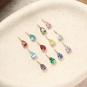 Pendaglio in Acciaio Inossidabile 316 a Goccia con Zirconia Pietra Natale 7x5mm Ciondolo a Goccia per Creazione Gioielli DIY Oro Argento