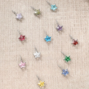 Stainless Steel Five Pointed Star Zirconia Pendant Minimalist Colorful Zircon DIY Jewelry Accessories For Necklace Bracelet