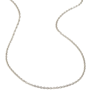 Collar de cadena de acero inoxidable plateado minimalista de 1,4 mm para mujer