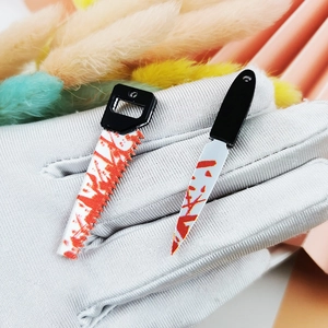 Miniatures de scies et dagues en résine pour Halloween avec taches de sang pour bijoux