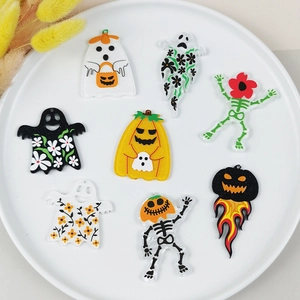 Ciondoli Halloween in acrilico fantasma e zucca per gioielli e orecchini fai-da-te