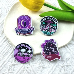 Halloween acrylic alien cat and skull charm set with occult designs for DIY jewelry
