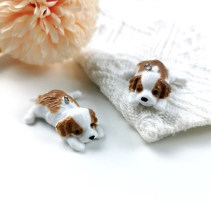 Ciondoli cucciolo Cavalier King Charles in PVC 3D per portachiavi e accessori fai-da-te
