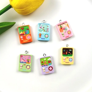 Mini Retro Handheld Game Console Resin Pendants Colorful Miniature Gaming Charms For DIY Jewelry Making Accessories