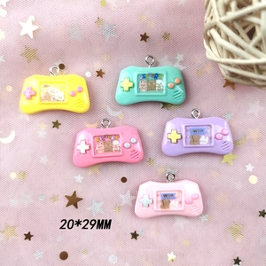 DIY retro resin game console charms for jewelry making in five assorted pastel colors