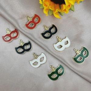 Breloques de masque en émail coloré pour la fabrication de bijoux DIY et boucles
