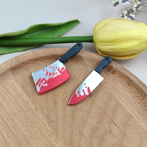 Mini pendentifs couteau ensanglanté pour bijoux d'Halloween et boucles d'oreilles DIY