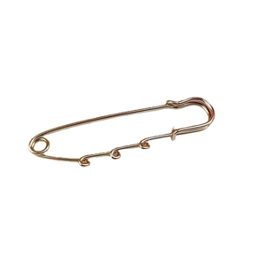 Golden metal safety pin with four loop holes for DIY handmade jewelry crafts