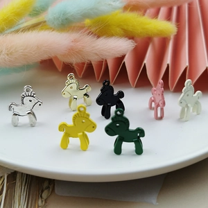Alloy Drip Oil Horse Charms For DIY Jewelry Making Cartoon Candy Color Rocking Horse Pendants Handmade Jewelry Accessories
