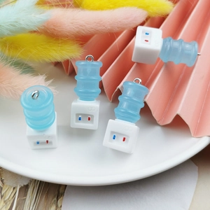 Miniature 3D Water Dispenser Charm For DIY Crafting Jewelry Making Phone Case Keychain Decoration Drip Oil Metal Pendant