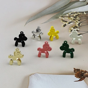 Colorful enamel rocking horse alloy charms for DIY jewelry bracelets and necklaces