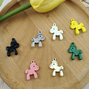 Colorful alloy rocking horse charms in 7 shades for DIY jewelry making and pendants