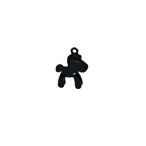 Polished black candy color alloy rocking horse pendant for DIY jewelry making