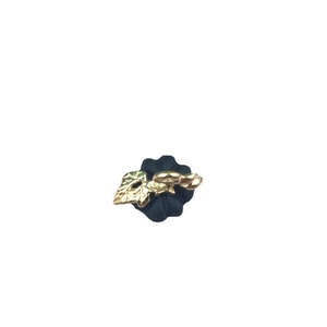 3D pumpkin charm pendant in black resin and gold metal for DIY jewelry making