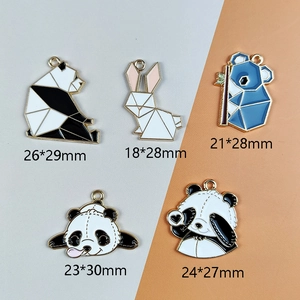 DIY cartoon dierlijke emaille legering bedels met panda konijn en koala voor sieraden