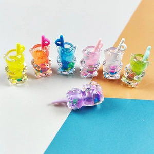 Pendentifs en Résine Ours Coupe à Boisson Pour Boucles d'Oreilles Collier Création Bijoux Porte-clés Animal Dessin Animé Accessoire