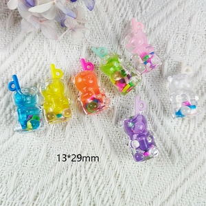 Pendentifs ours en résine 13x29mm colorés pour bijoux DIY et porte-clés faits main