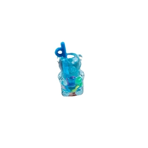 Pendentif ours bleu transparent en résine avec tasse pour la création de bijoux DIY
