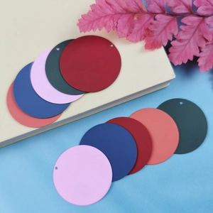Colorful matte round DIY jewelry pendants with pre-drilled holes for necklaces