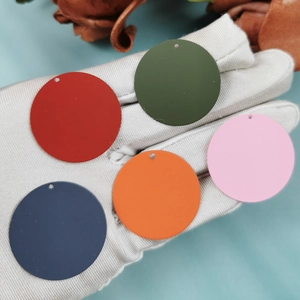 DIY Matte Alloy Round Pendants For Jewelry Making Accessories Vintage Minimalist Baking Varnish Solid Color Circular Earring Necklace Charms
