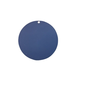 Deep blue matte round pendant charm with pre-drilled hole for DIY jewelry making