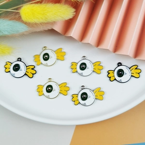 Funny googly eye candy alloy charms for DIY earrings and bracelets, set of 6 pieces