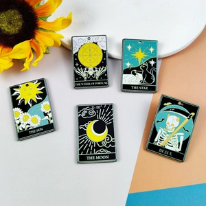 Tarot-Anhänger Set mit Sonne und Mond Motiven aus Acryl für DIY-Schmuckherstellung